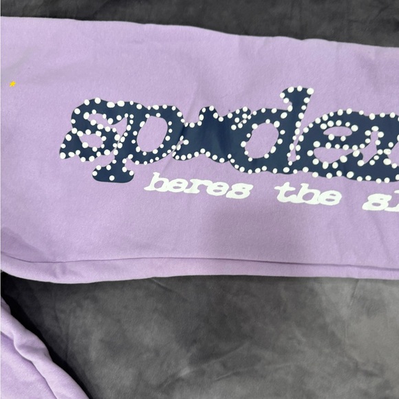 Sp5der Violet Purple Sweatpants authentic - Picture 2 of 14